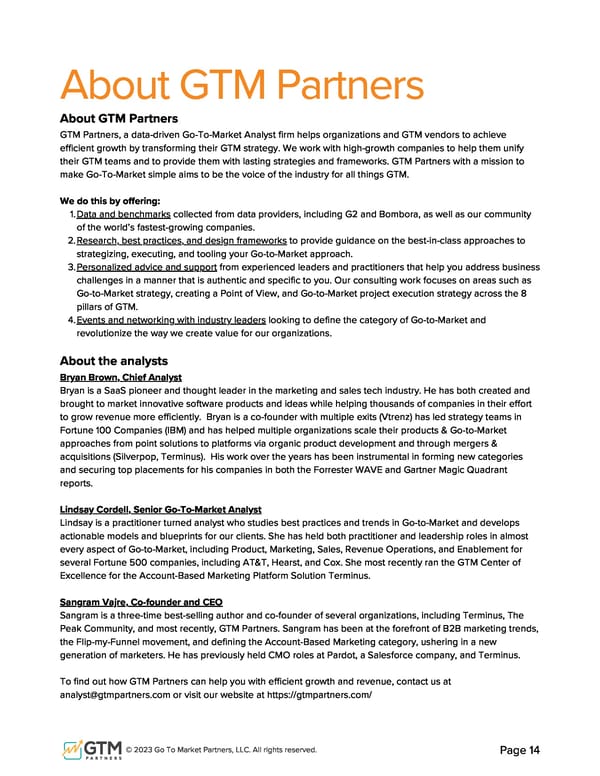 The 7 Go-to-Market Motions by GTM Partners - Page 14